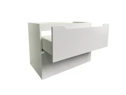 Móvel suspenso lavatório individual branco com coluna 80 cm STEFANIE