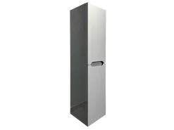 Móvel suspenso lavatório individual cinzento com coluna 80 cm STEFANIE