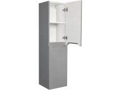 Móvel suspenso lavatório individual cinzento com coluna 80 cm STEFANIE