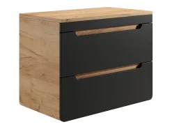 Móvel suspenso para colocar sob lavatório com tampo 80 cm natural claro e antracite ARUBA