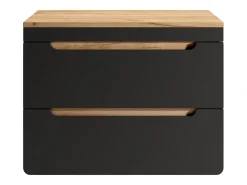 Móvel suspenso para colocar sob lavatório com tampo 80 cm natural claro e antracite ARUBA