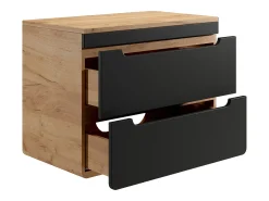 Móvel suspenso para colocar sob lavatório com tampo 80 cm natural claro e antracite ARUBA