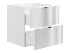 Móvel suspenso para colocar sob o lavatório estriado branco fosco C60 cm ZEVINI
