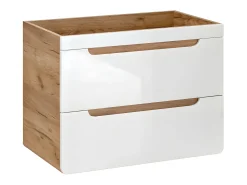 Móvel suspenso para colocar sob o lavatório natural e branco 80 cm - ARUBA