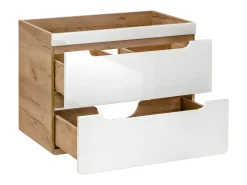 Móvel suspenso para colocar sob o lavatório natural e branco 80 cm - ARUBA
