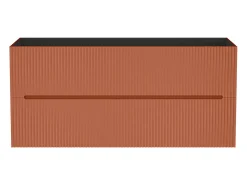 Móvel suspenso para colocar sob o lavatório estriado terracota 120 cm PAVANI