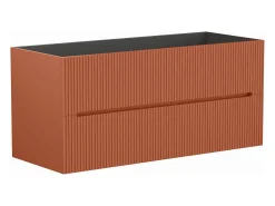 Móvel suspenso para colocar sob o lavatório estriado terracota 120 cm PAVANI