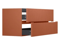 Móvel suspenso para colocar sob o lavatório estriado terracota 120 cm PAVANI