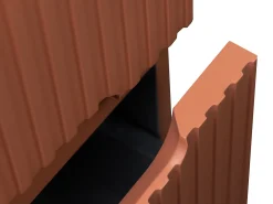 Móvel suspenso para colocar sob o lavatório estriado terracota 120 cm PAVANI