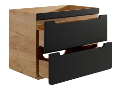Móvel suspenso para colocar sob o lavatório cor natural e antracite 80 cm ARUBA