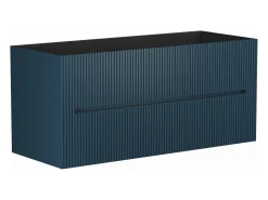 Móvel suspenso para colocar sob o lavatório estriado azul 120 cm PAVANI