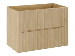 Móvel suspenso para lavatório com estrias - Natural claro - L80 cm - ORISO