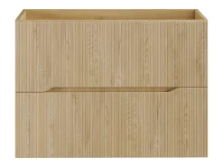 Móvel suspenso para lavatório com estrias - Natural claro - L80 cm - ORISO