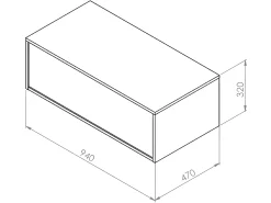 Móvel suspenso para lavatório cinza antracite C94 x A32 cm, TEANA