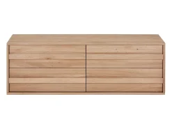 Móvel suspenso para lavatório em carvalho maciço - Natural claro - 150 cm - SARLO