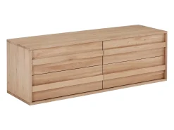 Móvel suspenso para lavatório em carvalho maciço - Natural claro - 150 cm - SARLO