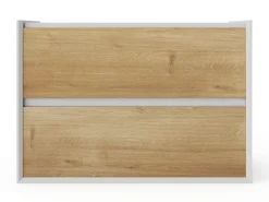 Móvel suspenso para lavatório em tons naturais e branco - 80 cm - LANNICK
