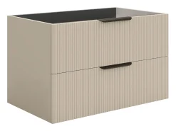 Móvel suspenso para lavatório estriado - Cor bege - 80 cm - DALIKO