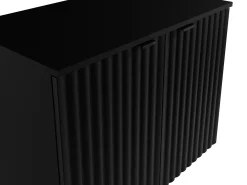 Móvel suspenso para lavatório estriado preto com tampo, L80 cm, ZILGA