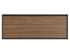 Móvel suspenso para lavatório listrado - Cor natural escura e preta - 120 cm - BANIVA