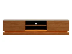 Móvel TV 2 gavetas e 2 nichos com LEDs em MDF - Castanho natural e bege - DEVIKA de Pascal MORABITO