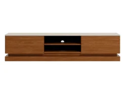Móvel TV 2 gavetas e 2 nichos com LEDs em MDF - Castanho natural e bege - DEVIKA de Pascal MORABITO