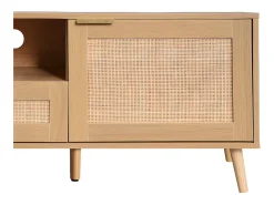 Móvel TV 200cm MDF - 2 portas e 2 compartimentos - estilo campestre - Natural