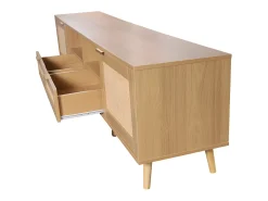 Móvel TV 200cm MDF - 2 portas e 2 compartimentos - estilo campestre - Natural