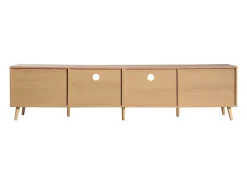 Móvel TV 200cm MDF - 2 portas e 2 compartimentos - estilo campestre - Natural