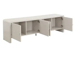 Móvel TV com 4 portas em MDF - Bege e dourado - MIRENALO