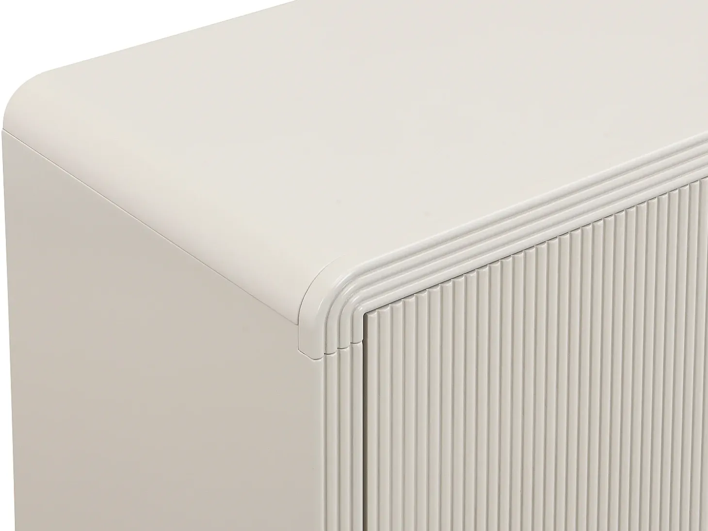 Móvel TV com 4 portas em MDF - Bege e dourado - MIRENALO