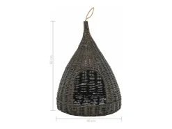 Ninho p/ gatos tipi c/ almofadão 40x60 cm salgueiro cinzento