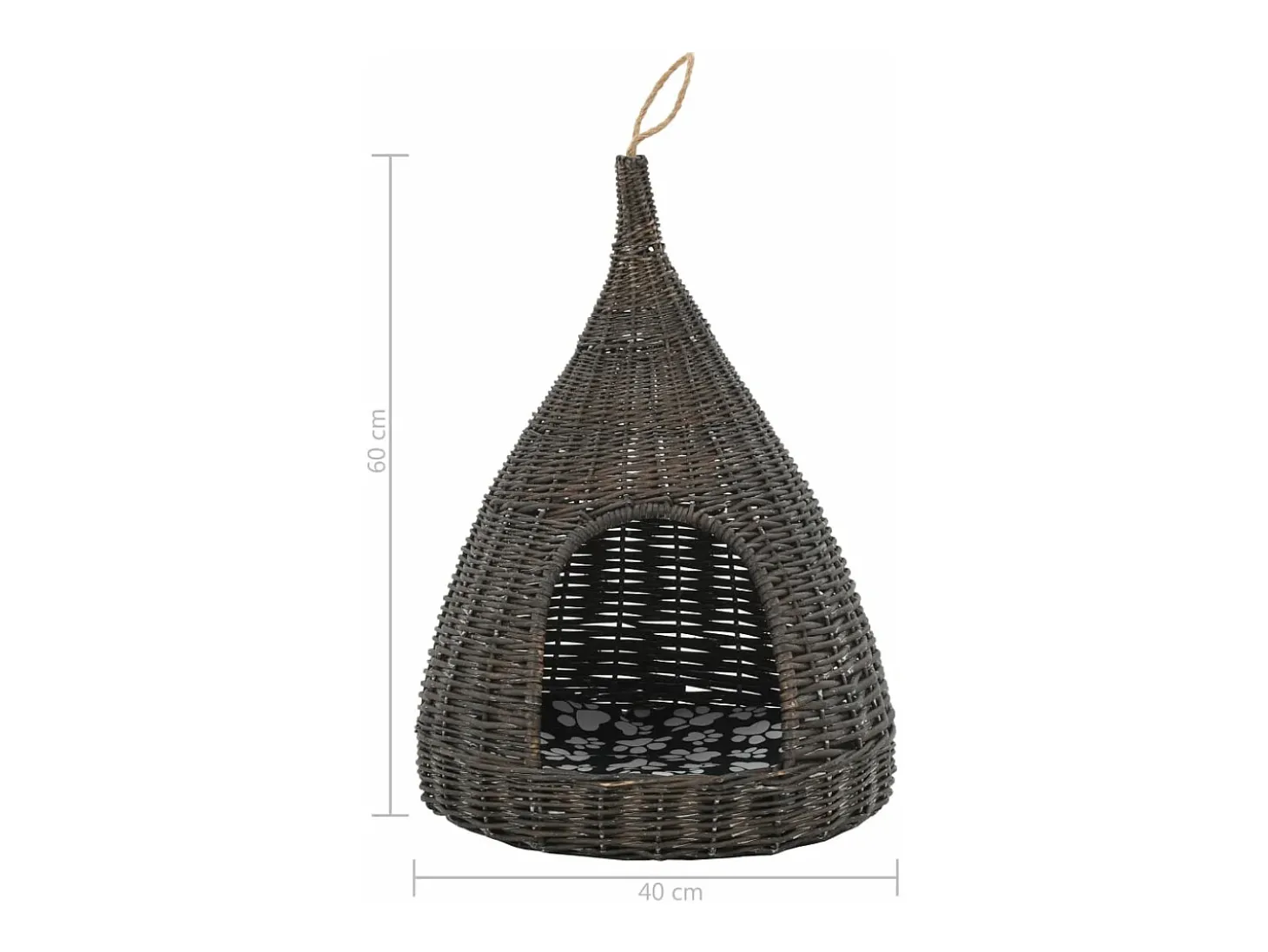 Ninho p/ gatos tipi c/ almofadão 40x60 cm salgueiro cinzento