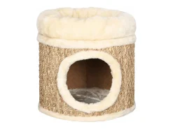 Ninho para gatos c/ almofadão luxuoso 33 cm ervas marinhas