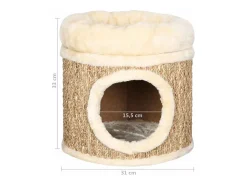 Ninho para gatos c/ almofadão luxuoso 33 cm ervas marinhas