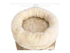 Ninho para gatos c/ almofadão luxuoso 33 cm ervas marinhas