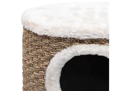 Ninho para gatos c/ pernas de madeira 41 cm ervas marinhas