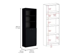 Oracle - Conjunto de sala de estar de 3 peças com 3 estantes, Wengué