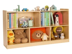 Organizador de Brinquedos SucceBuy, 114cm, Estante para Crianças com 2 Níveis, Móvel de Armazenamento com 5 Compartimentos, Mobiliário para Berçário para Quarto