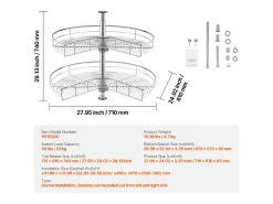 Organizador de Cantor SucceBuy em Forma de L, 71 cm, Transforme o Espaço de Arrumação da Cozinha