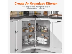 Organizador de Cantor SucceBuy em Forma de L, 71 cm, Transforme o Espaço de Arrumação da Cozinha