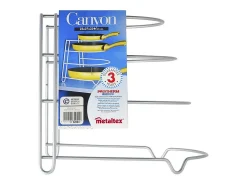 Organizador de frigideiras Canyon Sarteneiro 4 Níveis da Métaltex, Acabamento Polytherm® Cinza 23x27x23 cm
