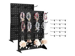 Organizador de Painel Perfurado SucceBuy, 44 x 33,5 cm, com 15 Ganchos, Capacidade de Carga 5 kg, Painel Perfurado Organizador de Armazenamento de Aço Laminado