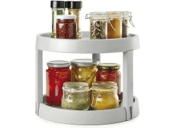 Organizador Rotativo 2 Níveis GIRO 2 Metaltex Plástico Cinzento Ø28 x 21 cm