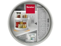 Organizador Rotativo 2 Níveis GIRO 2 Metaltex Plástico Cinzento Ø28 x 21 cm