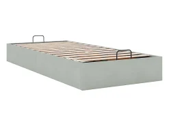 Ottoman Bed Frame No Colchão Cinzento Claro 100x200 cm Veludo