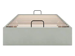 Ottoman Bed Frame No Colchão Cinzento Claro 100x200 cm Veludo