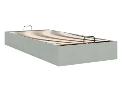 Ottoman Bed Frame No Colchão Cinzento Claro 100x200 cm Veludo