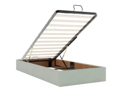 Ottoman Bed Frame No Colchão Cinzento Claro 100x200 cm Veludo