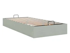 Ottoman Bed Frame No Colchão Cinzento Claro 100x200 cm Veludo